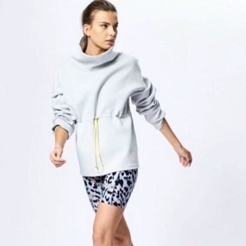 Women's Gray Sweater with Drawstring